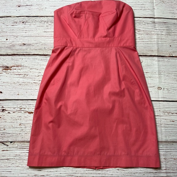 COPY - J. Crew Strawberry Pink Strapless Dress Sz 4 - Picture 4 of 15